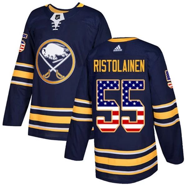 Kinder Buffalo Sabres Eishockey Trikot Rasmus Ristolainen 55 Navy USA Flag Fashion Authentic